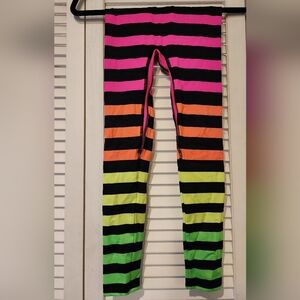 K Deer Kids Neon Multi Color Stripe Leggings